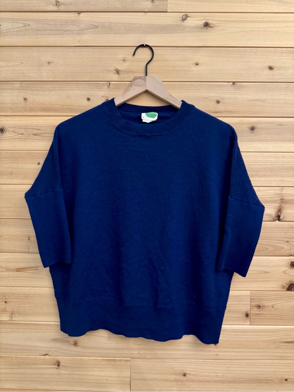By Anthropologie Small Navy Blue Elbow Sleeve Wool Blend Pullover Sweater